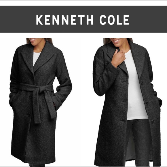 *NEW* Kenneth Cole Boucle Wrap Trench Coat - Picture 15 of 16